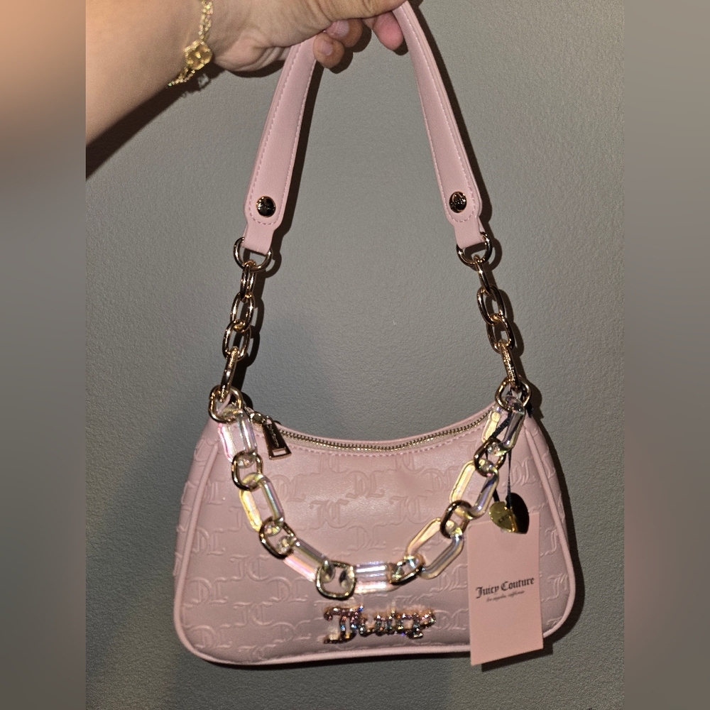 Juicy Couture Light Pink Chain Shoulder Bag